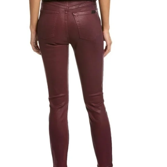 NWT Jen 7 -7 For All Mankind High-Waist Ankle Skinny Faux Leather Women's Jeans
